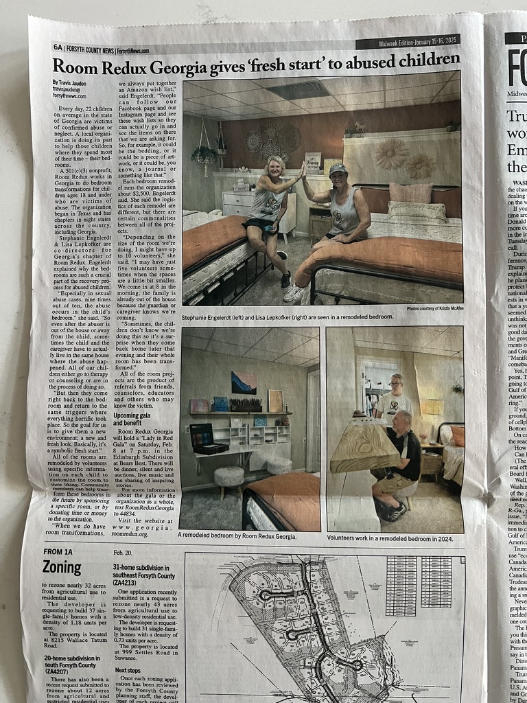 Forsyth County News Midweek Edition, January 2025, featuring a story on Room Redux of Georgia.
