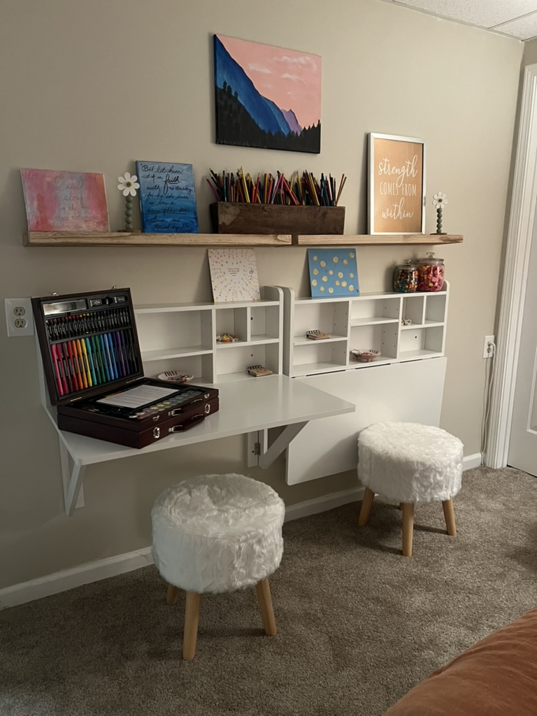 Completed study and creative workstation inside an RRGA bedroom.